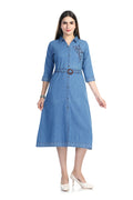 Aprika Featherweight Denim A-Line Midi Dress